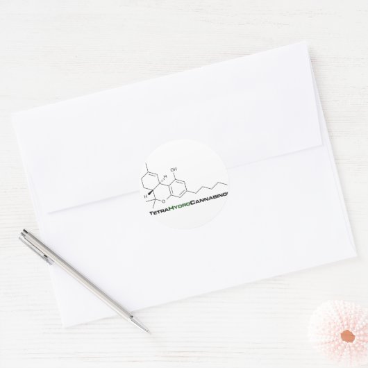 THC Weed Ronde Sticker (Envelop)