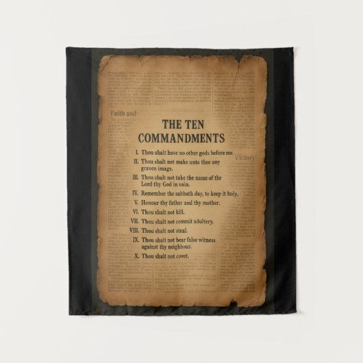 The 10 Commandments Christian Inspired Tapestry Wandkleed (Voorkant)