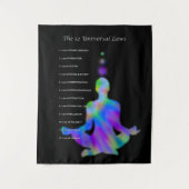 The 12 Universal Laws - Colorful Yoga Silhouette Wandkleed (Voorkant)