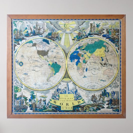 The 1926 New Map of the World Poster (Voorkant)