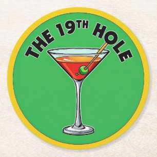 The 19th Hole: Perfect voor golfliefhebbers Ronde Kartonnen Onderzetter