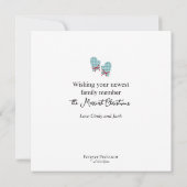 The 1st Christmas Mittens Red Bow Holiday Card (Achterkant)