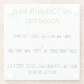 "The 3 Golden Rules of Accounting" Glazen Onderzetter (Achterkant)