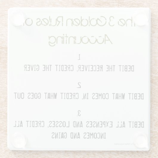 "The 3 Golden Rules of Accounting" Glazen Onderzetter (Achterkant)