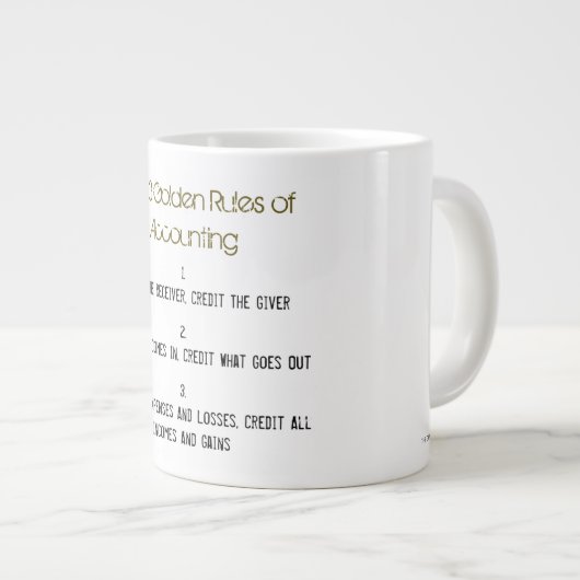 "The 3 Golden Rules of Accounting" Grote Koffiekop (Voorkant rechts)