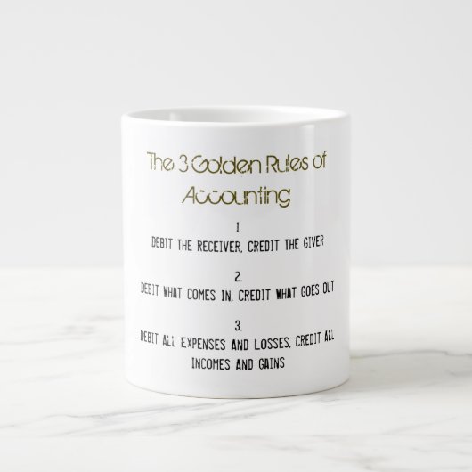 "The 3 Golden Rules of Accounting" Grote Koffiekop (Voorkant)