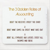 "The 3 Golden Rules of Accounting" Muismat (Voorkant)