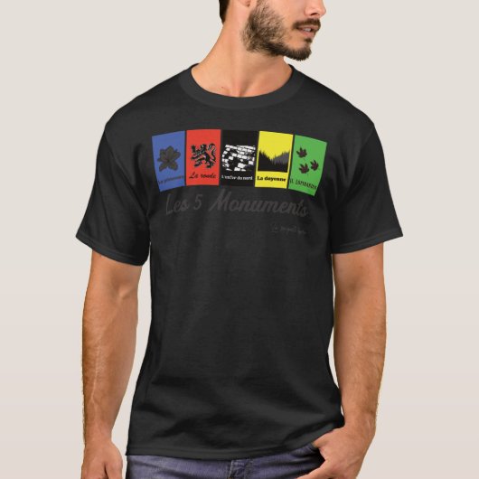 The 5 cycling monuments t-shirt (Voorkant)