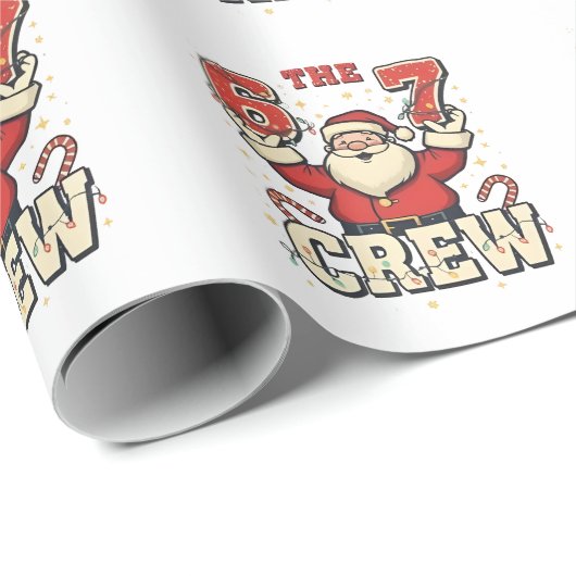 The 6 7 Crew Funny Santa Christmas Meme Cadeaupapier (Rol Hoek)
