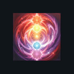 The 7 Chakras´10 Canvas Afdruk<br><div class="desc">The 7 chakras are energy centers aligned along the spine that influence different areas of life — from safety and creativity to confidence,  love,  communication,  intuition,  and spirituality. When balanced,  they support harmony,  inner strength,  and overall well-being.</div>