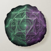 The 7 Chakras´1 Rond Kussen (Achterkant)