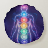 The 7 Chakras Rond Kussen (Achterkant)