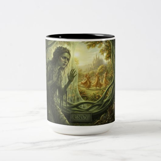 The 7 Satanic Virtues: Envy Mug Tweekleurige Koffiemok (Center)