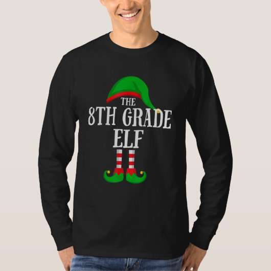 The 8th Grade Elf Family Group Matching Christmas  T-shirt (Voorkant)