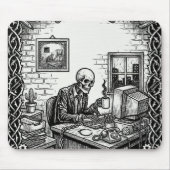 The 9 to 5 Tarot Card | Funny Skeleton Corporate  Muismat (Voorkant)