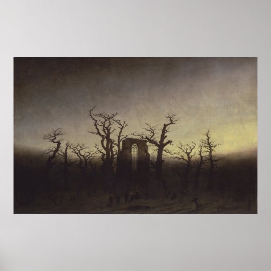 The Abbey in the Oakwood - Caspar David Friedrich Poster (Voorkant)