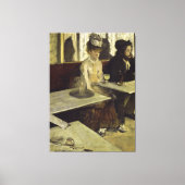 The Absinthe Drinker of L'Absinthe by Edgar Degas Canvas Afdruk (Voorkant)