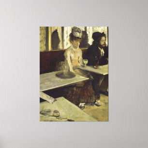 The Absinthe Drinker of L'Absinthe by Edgar Degas Canvas Afdruk