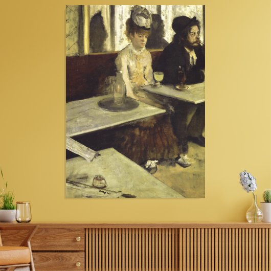 The Absinthe Drinker of L'Absinthe by Edgar Degas Canvas Afdruk (Insitu (Woonkamer))