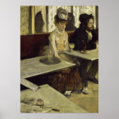 The Absinthe Drinker of L'Absinthe by Edgar Degas Poster (Voorkant)