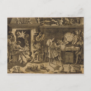 The Academy of Baccio Bandinelli, 1547 Briefkaart