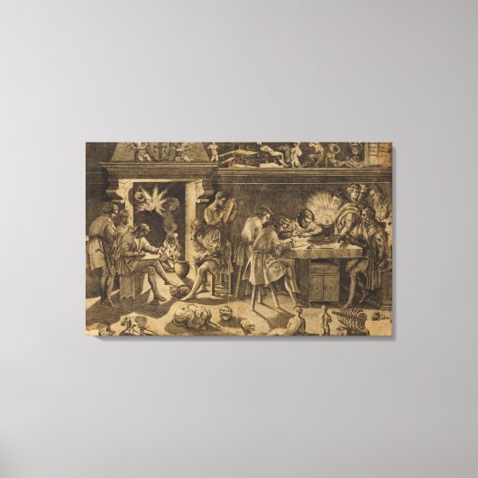 The Academy of Baccio Bandinelli, 1547 Canvas Afdruk (Voorkant)