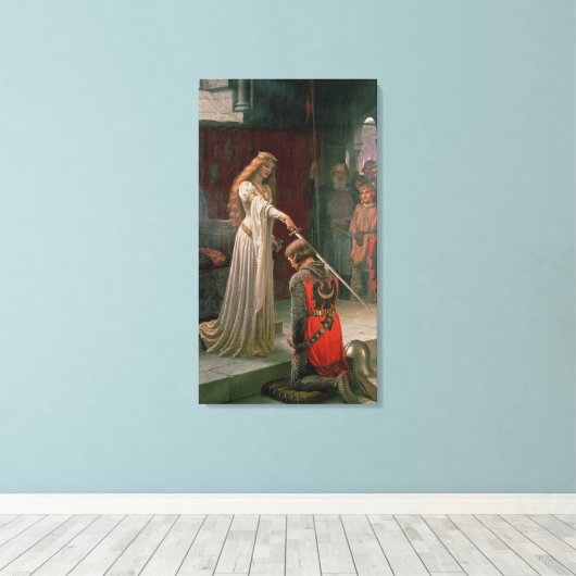 The Accolade by Edmund Blair Leighton, c. 1901 Canvas Afdruk (Insitu (Houten vloer))