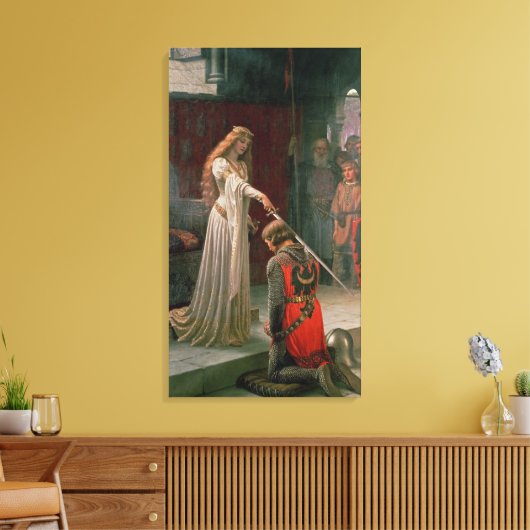 The Accolade by Edmund Blair Leighton, c. 1901 Canvas Afdruk (Insitu (Woonkamer))
