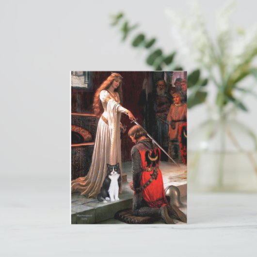 The Accolade - Zwarte en witte kat Briefkaart (Staand voorkant)