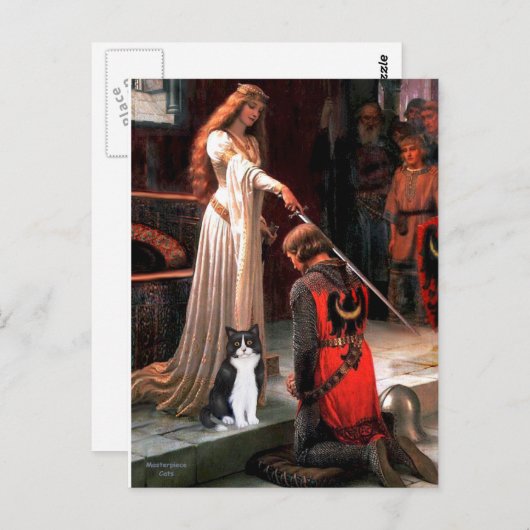 The Accolade - Zwarte en witte kat Briefkaart (Voorkant / Achterkant)