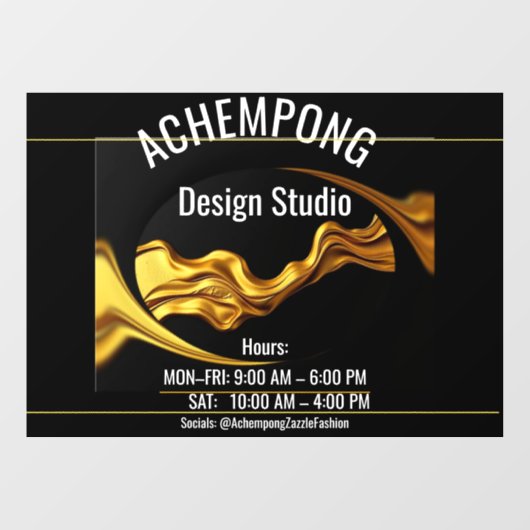 The Achempong Signature Collection: Liquid Gold St Raamsticker (Vel)