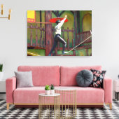 The Acrobat at carnival show case Canvas Afdruk (Insitu (Woonkamer))
