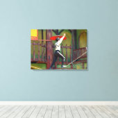 The Acrobat at carnival show case Canvas Afdruk (Insitu (Houten vloer))