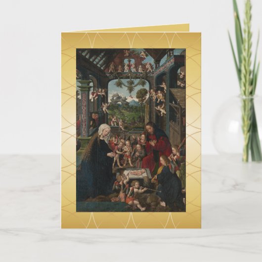 The Adoration of the Christ Child Holiday Kaart (Voorkant)