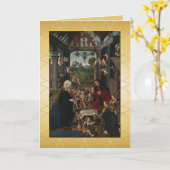 The Adoration of the Christ Child Holiday Kaart (Gele Bloem)