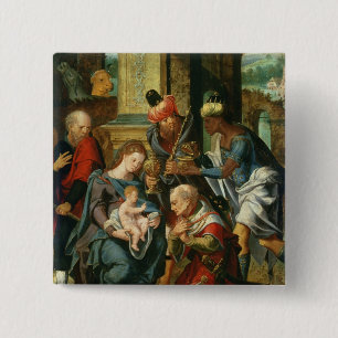 The Adoration of the Magi, 1530 Vierkante Button 5,1 Cm