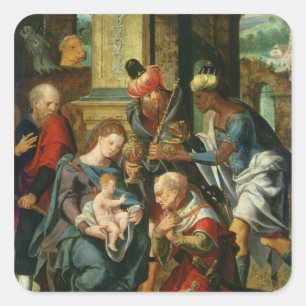 The Adoration of the Magi, 1530 Vierkante Sticker