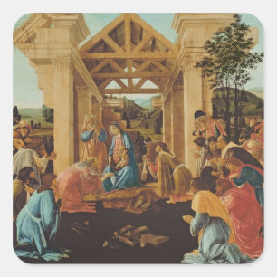 The Adoration of the Magi, c.1478-82 Vierkante Sticker
