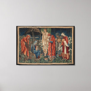The Adoration of the Magi (door Edward Burne-Jones Canvas Afdruk
