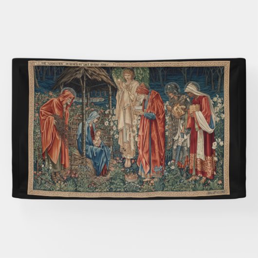 The Adoration of the Magi (door Edward Burne-Jones Spandoek (Horizontaal)