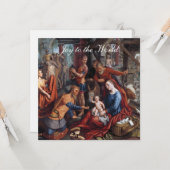 The Adoration of the Maji Christmas greeting Kaart (Voorkant / Achterkant in situ)