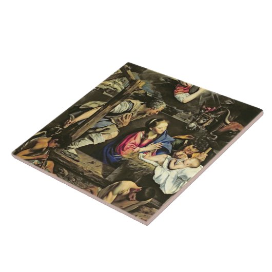 The Adoration of the Shepherds, 1612 (olie op canv Tegeltje (Zijkant)