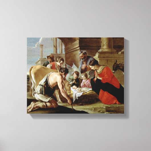 The Adoration of the Shepherds, c.1638 Canvas Afdruk (Voorkant)