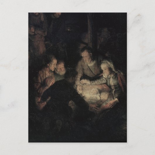 The Adoration of the Shepherds, detail, 1646 Briefkaart (Voorkant)