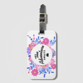 The Adventure Awaits/Floral Bouquet Bagagelabel (Voorkant (verticaal))