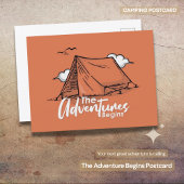 "The Adventure Begins" Rustiek Camping Briefkaart