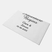 The adventure begins wedding couple name datsimple deurmat (Schuin)