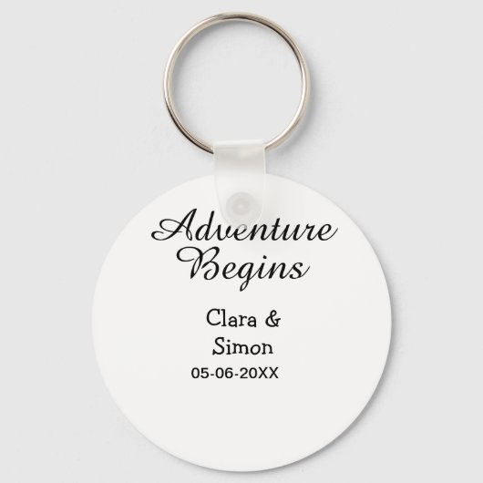 The adventure begins wedding couple name datsimple sleutelhanger (Voorkant)