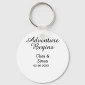 The adventure begins wedding couple name datsimple sleutelhanger (Achterkant)