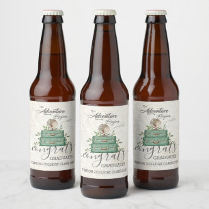 The Adventure begint reis Afstuderen gunst Bier Etiket